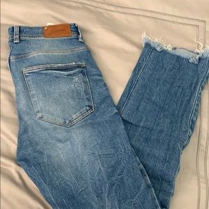Zara True Blue Cutoff Distressed Jeans